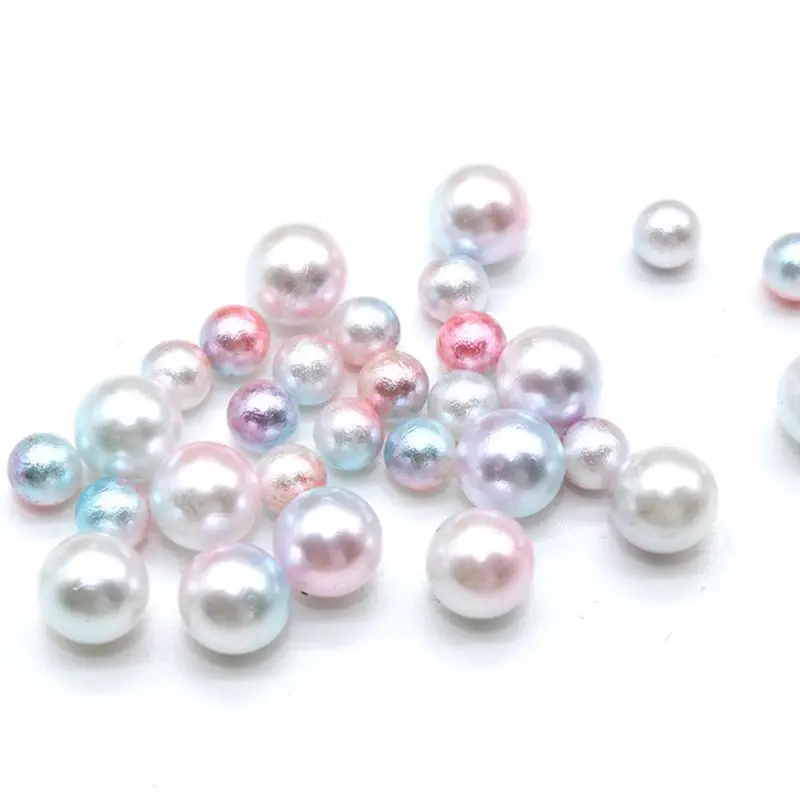 

1 Box 12 Colors Charms Gradient Pearls Round Shiny 3D Nail Art Beads Crafts DIY Decorations