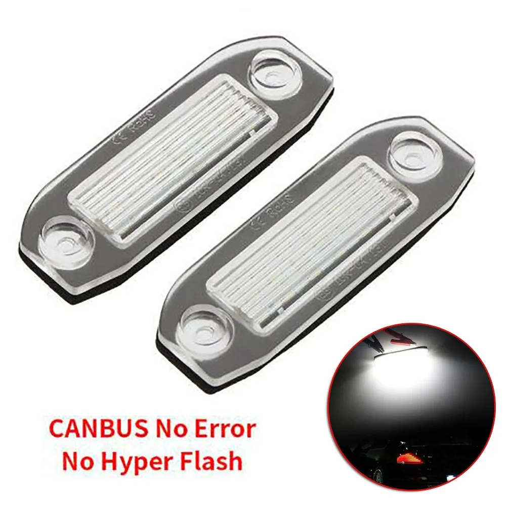 

2PCS LED License Plate Light Car White XC60 S60 2835 SMD For Volvo Lamp