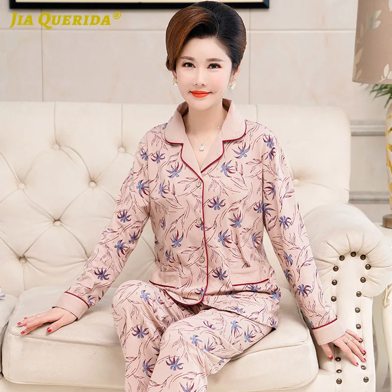 Пижама с длинным рукавом и отложным воротником новая карманом размера плюс