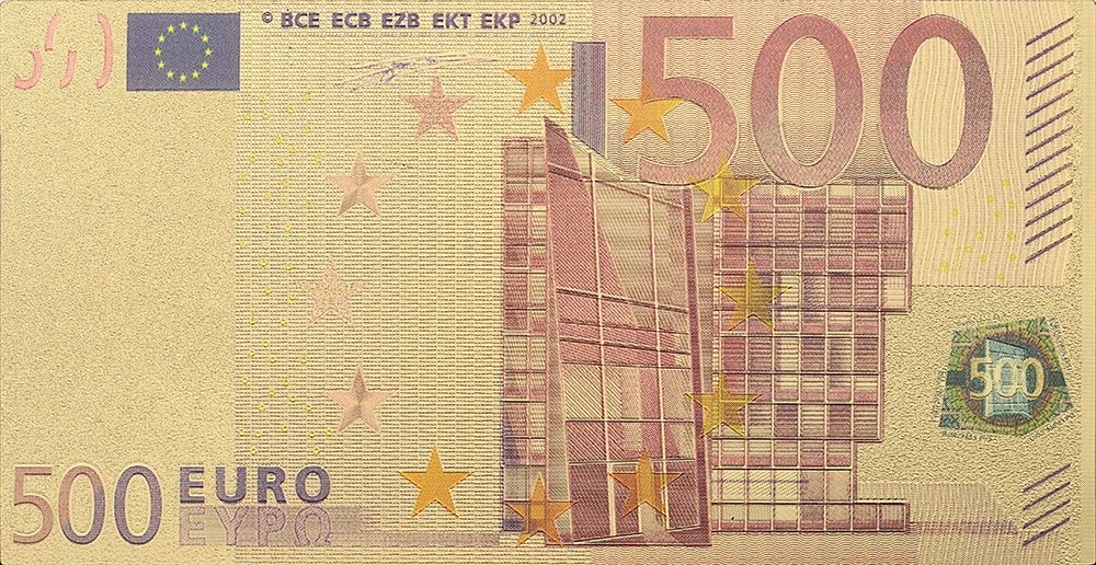 Евро Памятная Коллекция 500 евро старые банкноты 24k позолоченные рождественские
