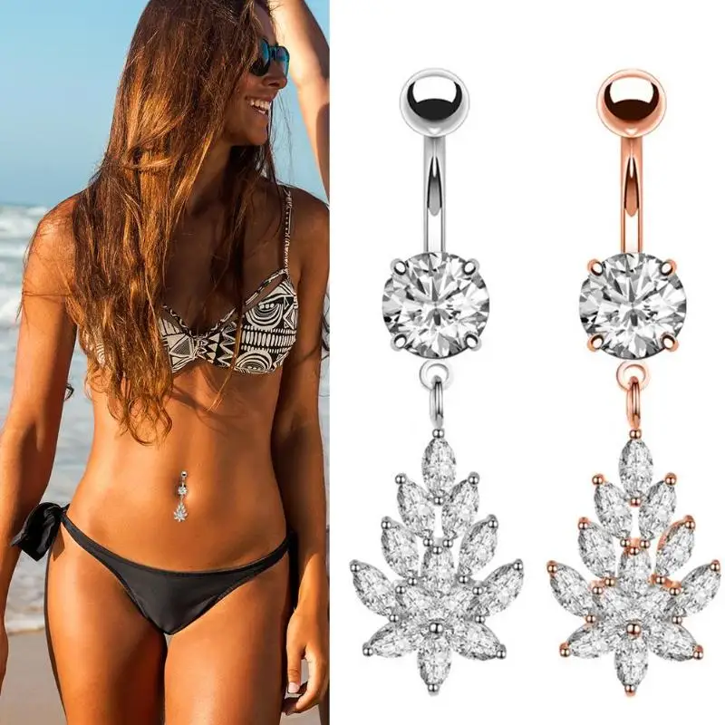 Кольца для пупка пирсинг Звезда Сердце Круг Кристалл ювелирные изделия серьги