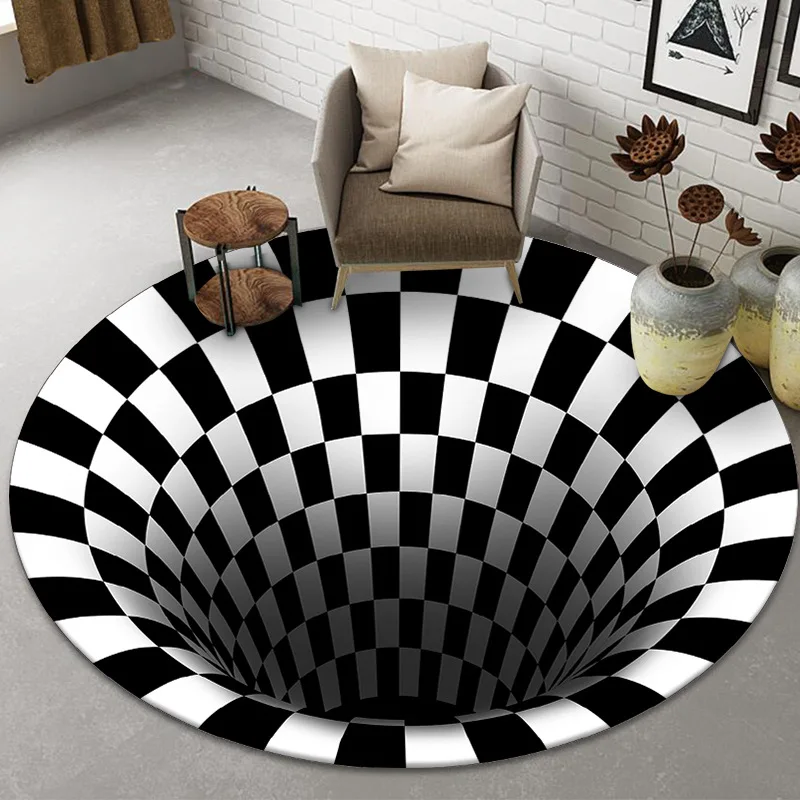 3D круглый ковер печатной областью клоун оптический Llusion напольный коврик
