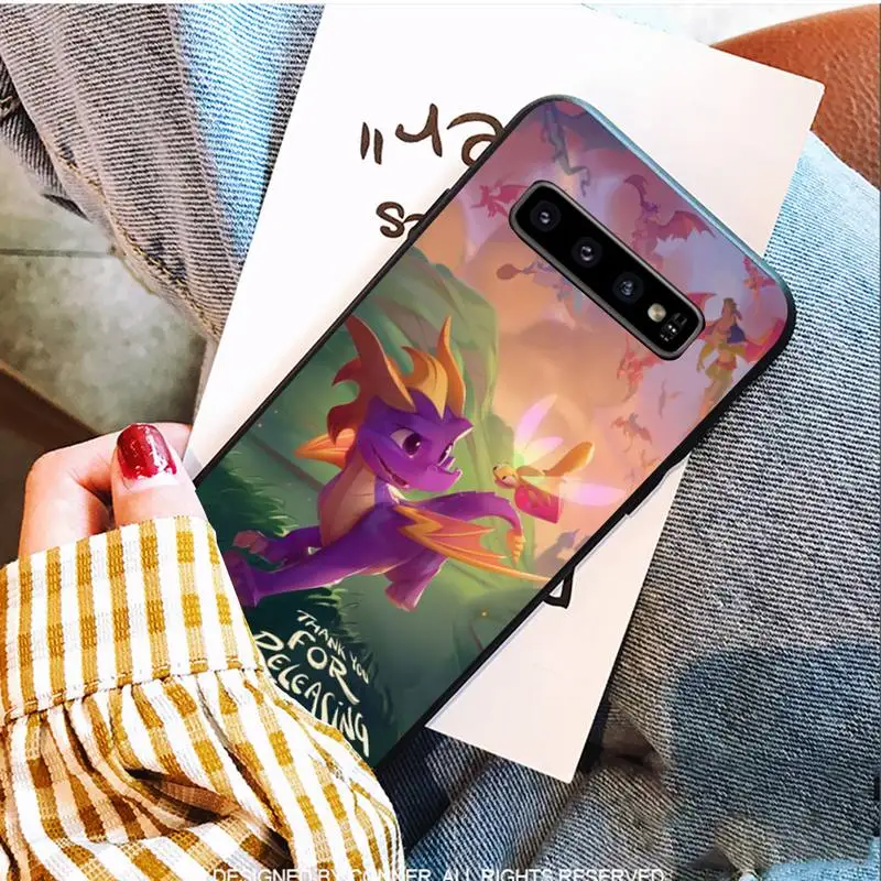 

Spyro Black Soft Phone Cases For Samsung S9 10 20 Plus Note 9 10 10plus 20 Ultra A20 21s J7 Plus 8