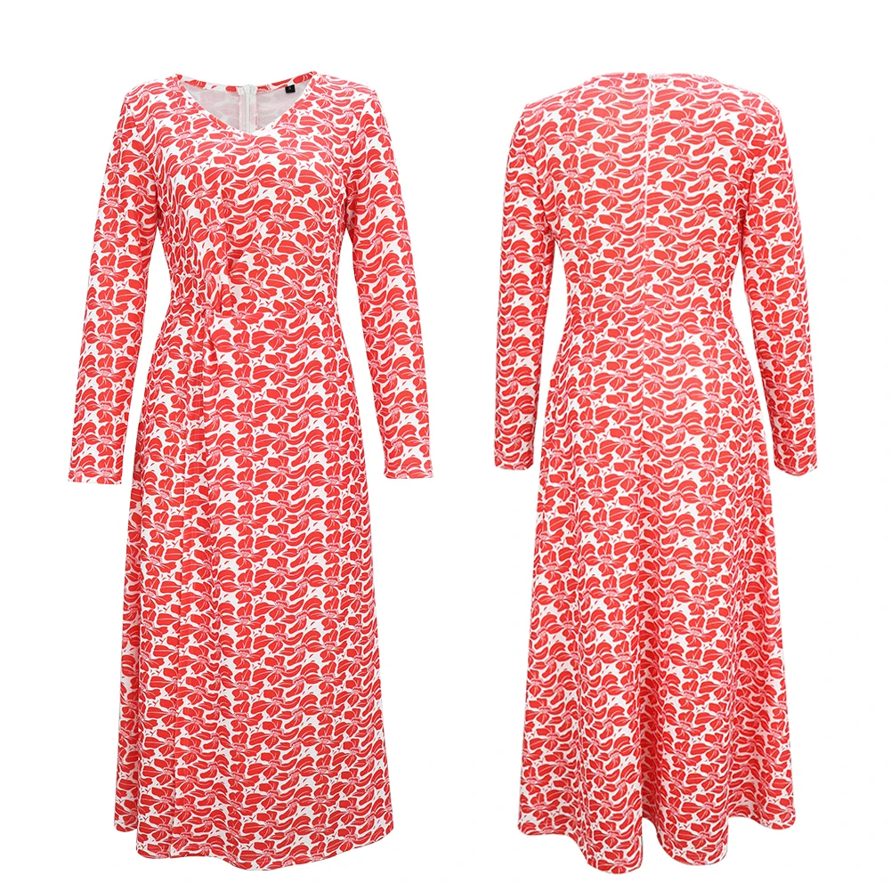 Женское платье с разрезом сбоку модное Повседневное длинным рукавом на молнии