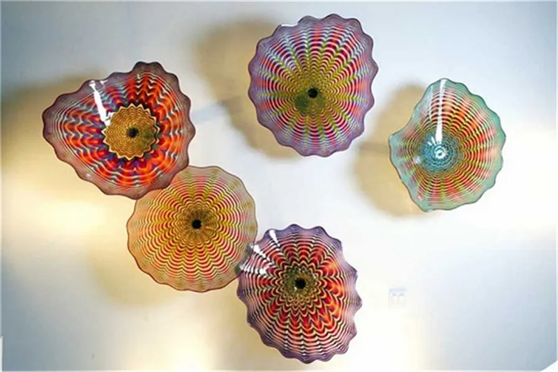 

100% Hand Blown Murano Glass Hanging Plates Wall Art Dale Chihuly Style Wall Lights