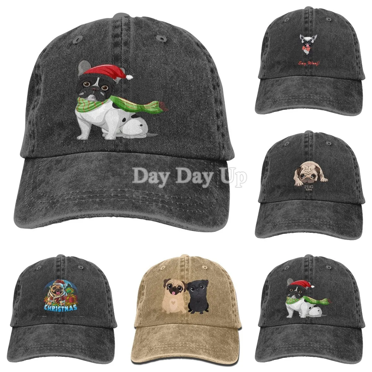 

Pug Dog Love Denim Dad Hat Trucker Cap Adult Unisex Baseball Caps Four Seasons