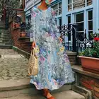 Платье-халат с круглым вырезом, женский весенний сарафан ZANZEA 2021, повседневное Макси-платье с длинным рукавом, платья Женская одежда с цветочным принтом