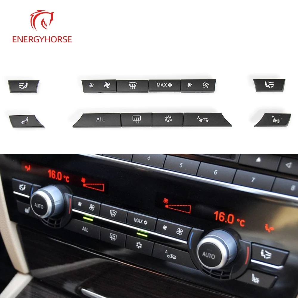 

Auto Heater Climate Protective Wind Air Conditioning Cover Set Control Switch Fan Button Cap for BMW F10/F11/F07/F06/F01/F02/F04