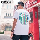 Мужская футболка с коротким рукавом GXXH, белая футболка со светоотражающим принтом, большие размеры, лето 2021