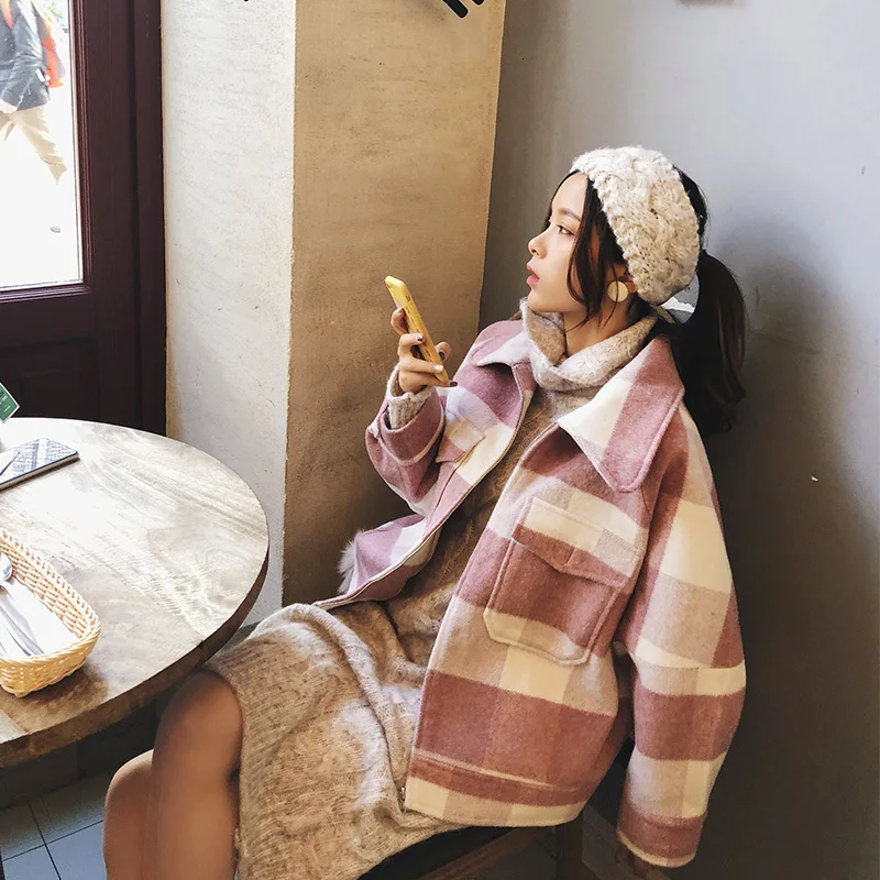 Шерстяная короткая женская куртка 2019 осенне-зимняя одежда новое шерстяное