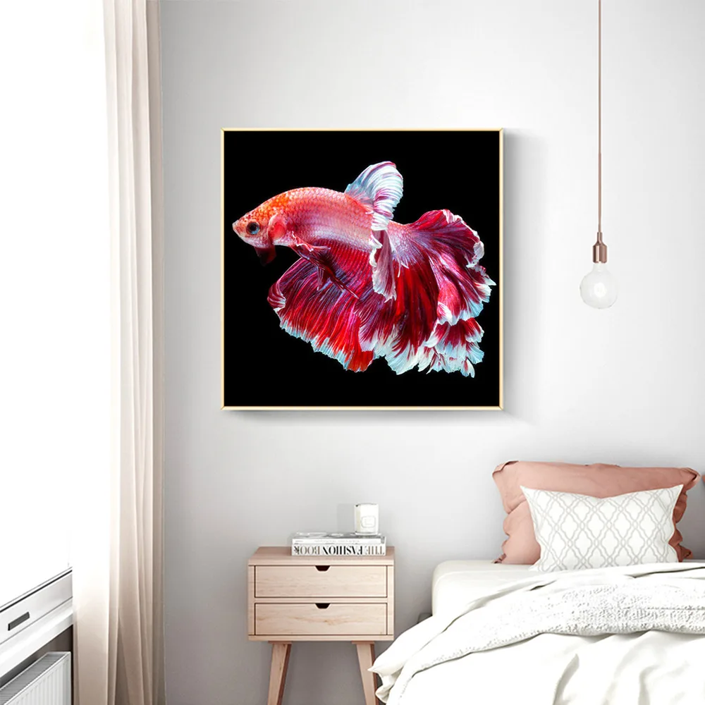 Квадратная/круглая алмазная живопись Huacan сделай сам вышивка с рыбками крестиком