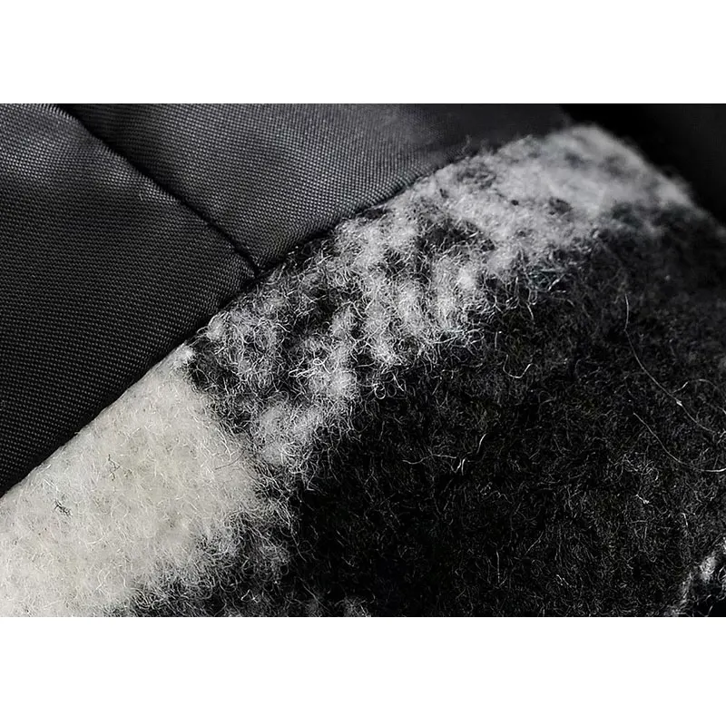 

Vintage Stylish Pockets Plaid Loose Woolen Jacket Coat Women 2020 Fashion Lapel Collar Long Sleeve Female Outerwear Chic Tops