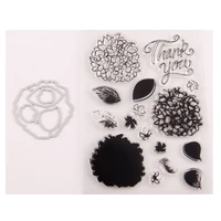 silicone clear stamps cutting dies for scrapbooking flowers stensicls diy paper album cards making transparent rubber stamp