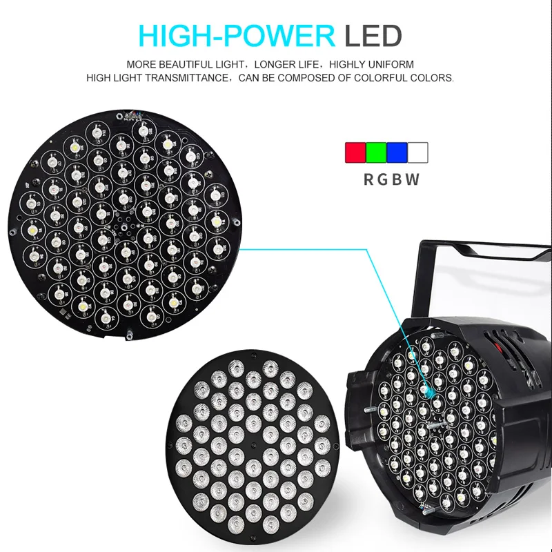 Профессиональный 54x3W Dj звуковой светильник DMX512 RGBW светодиодный сценический из