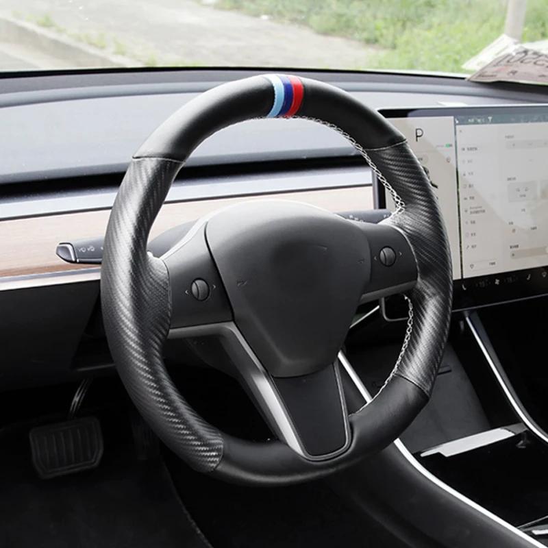 Модификация подходит для Tesla модель 3 крышка рулевого колеса модифицированные ручные аксессуары украшения