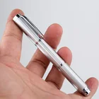 Ручка перьевая Majohn из нержавеющей стали, креативная миниатюрная чернильная ручка с тремя секциями, металлическая, серебристая, с иридиевым тонким наконечником, 0,5 мм