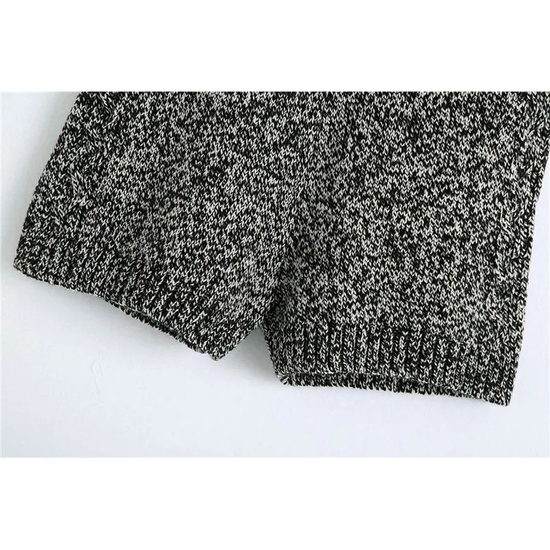 

BBWM Women 2020 Chic Fashion Criss-Cross Knitted Shorts Vintage Elastic Waist Short Pants Pantalones Mujer