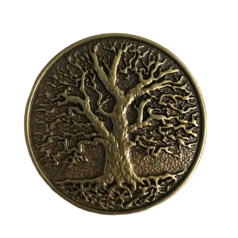 

Розничная продажа, новый стиль, Высококачественная круглая бронзовая металлическая пряжка для ремня с деревом для мужчин, подходит для рем...