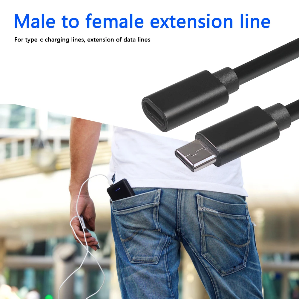 Кабель удлинитель с разъемами USB 1 5 и Type C (папа мама) длиной 3 м|Кабели передачи