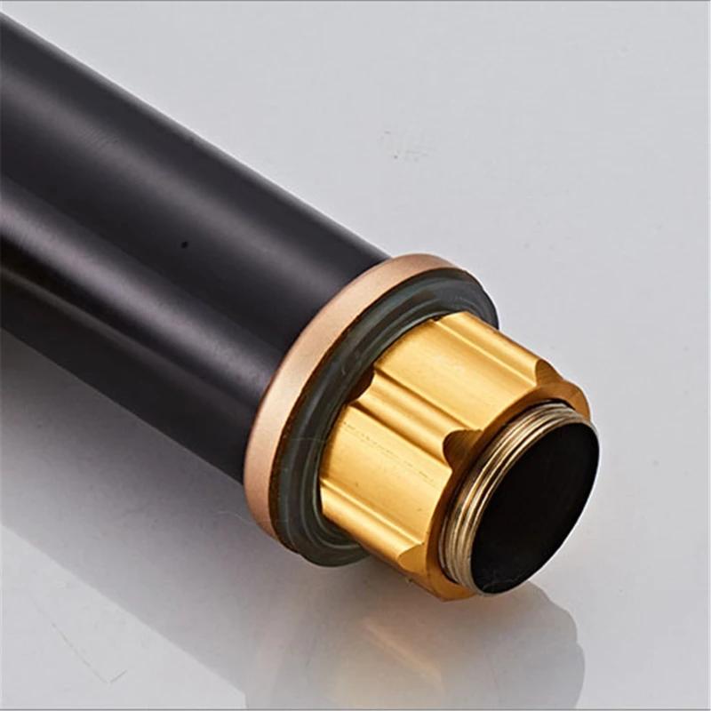 

Aluminum Basin Faucets Black Gold Bathroom Sink Washbasin Tap Single Hole