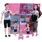 Новая мода 2021 на 6 человек, домашняя электрическая кухонная комбинация, игрушка для девочек, игровой домик, аксессуары для кукол для беременных мам DY1