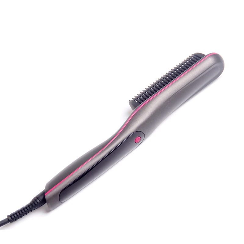ЕС Plug прямая кисть для волос нагревательная выпрямляющая щетка анти-скальдинг