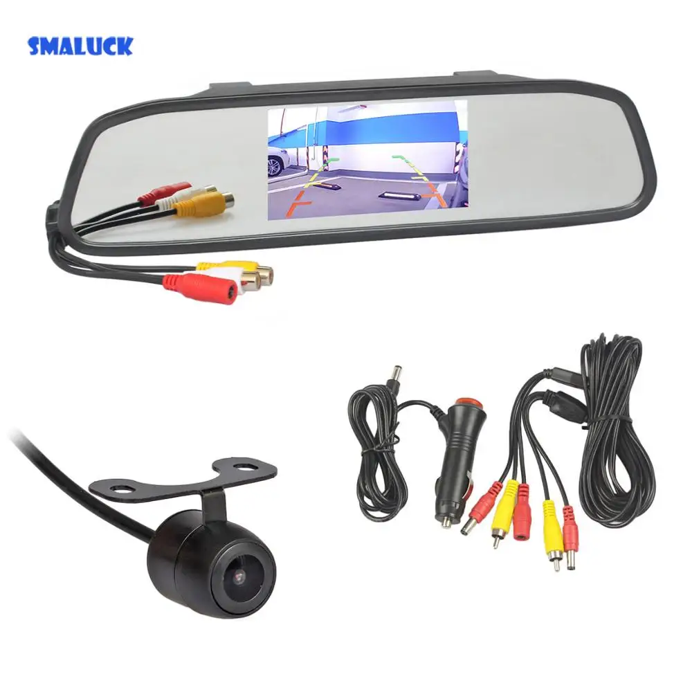 SMALUCK 4 3 &quotзеркало заднего вида монитор HD Автомобильная Камера авто парковочные