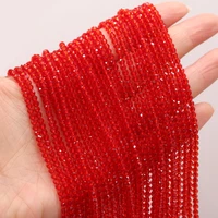 2021 natural red spinels agates stone beads faceted round shape loose spacer beads for jewelry making diy bracelet wholesale 3mm