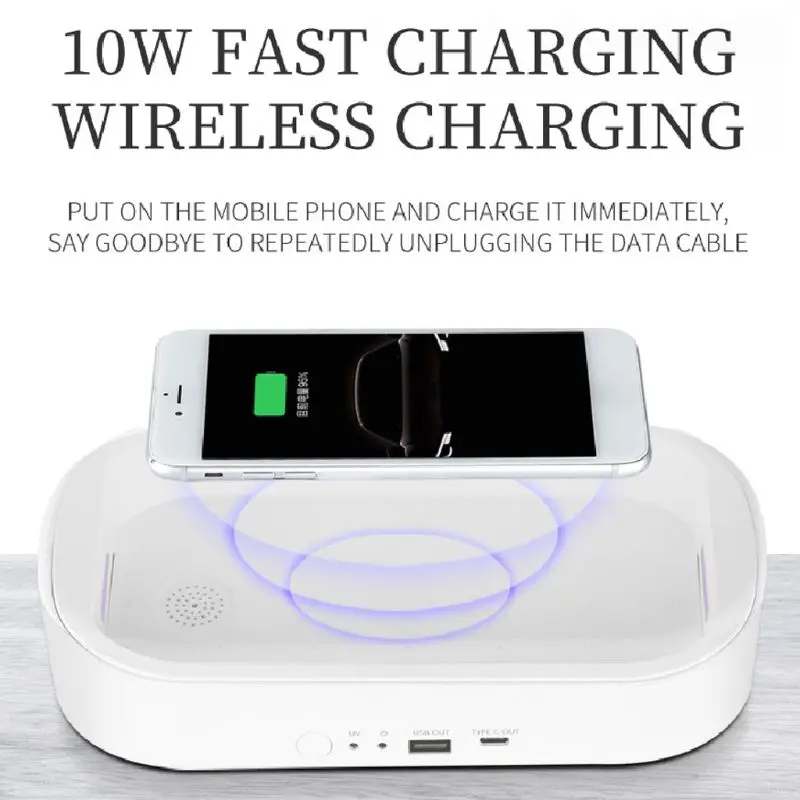 

Multifunctional Cell Phone UV Disinfectant Box Wireless Charger Spacious Case 203F