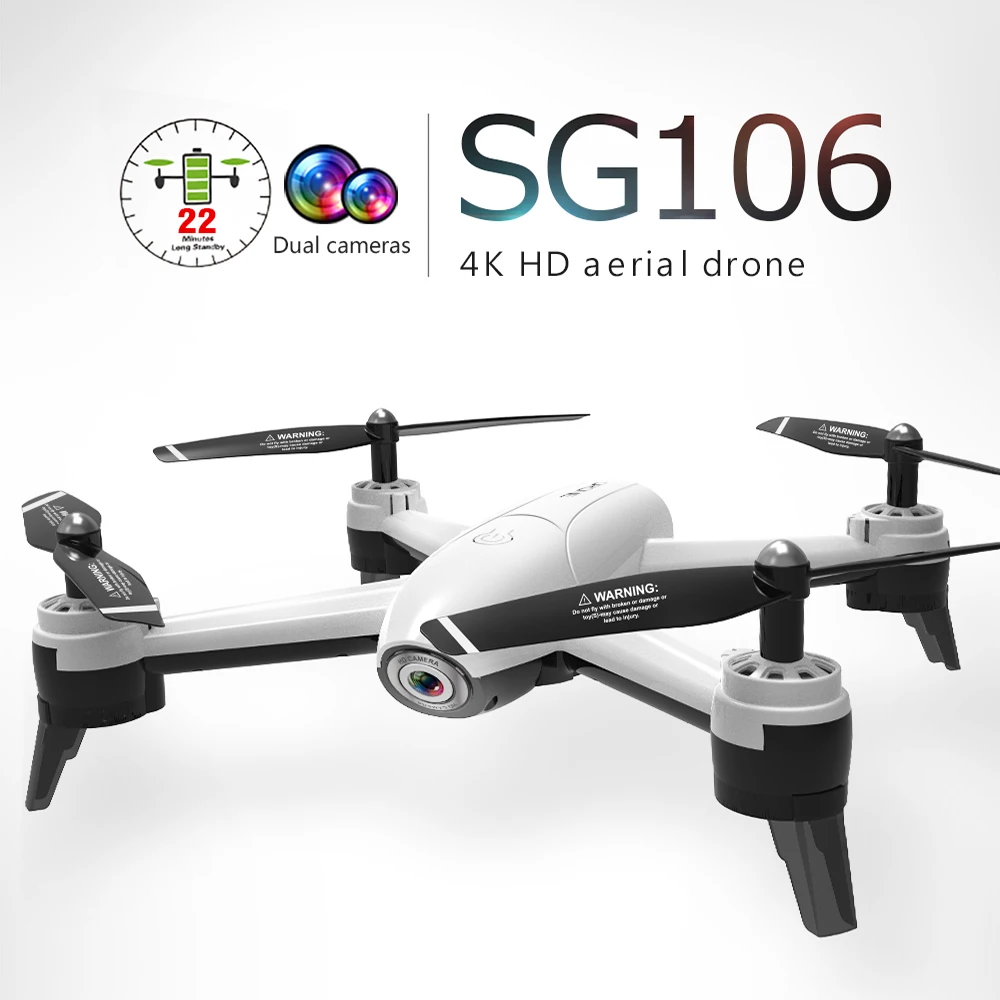 SG106 HD Дрон с двойной камерой 1080 P/4 K WiFi FPV в режиме реального времени воздушная видео широкоугольный оптический поток RC Квадрокоптер вертолет игрушки
