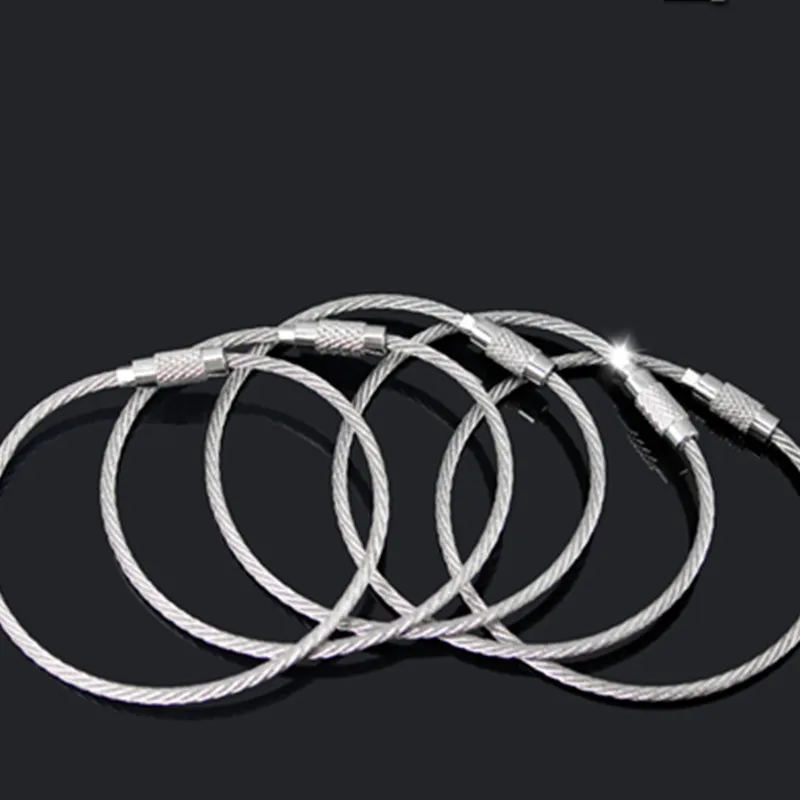 10 шт. 1,5 мм EDC Touw Roestvrij Staaldraad Kabel петля Schroef устройство блокировки кольцо Sleutel sleutelhanger Cirkel Kamp opkneping инструмент