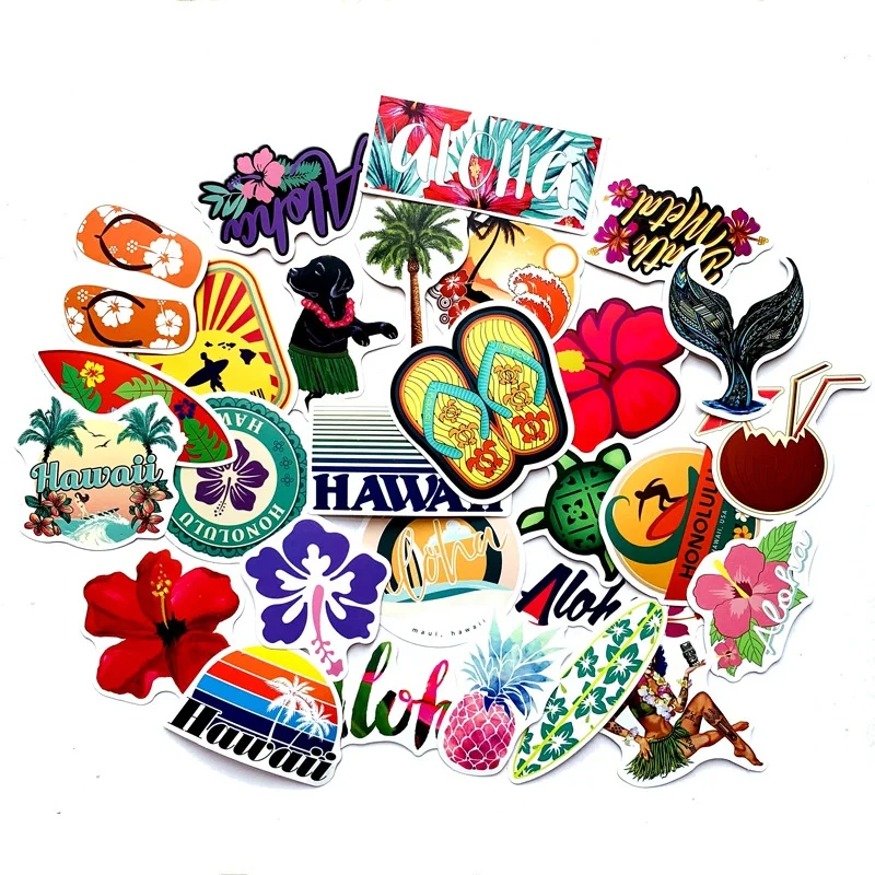 

5Sets = 250PCS Summer Beach Surfing Swimming Lap Notebook Water Cup Stickers