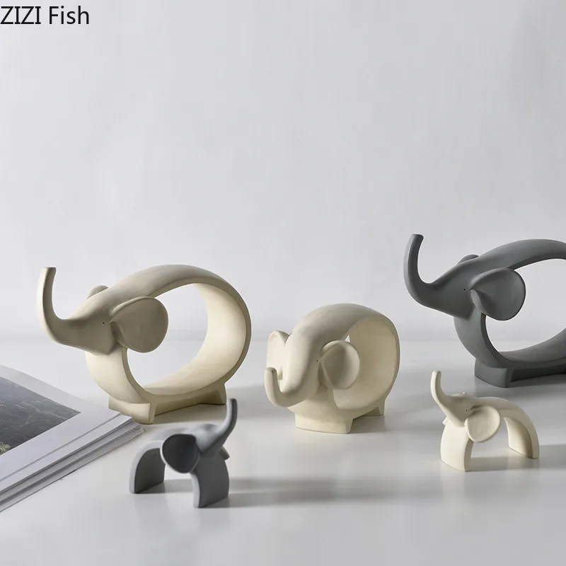 Креативный керамический слон в скандинавском стиле мультяшный семейное ремесло