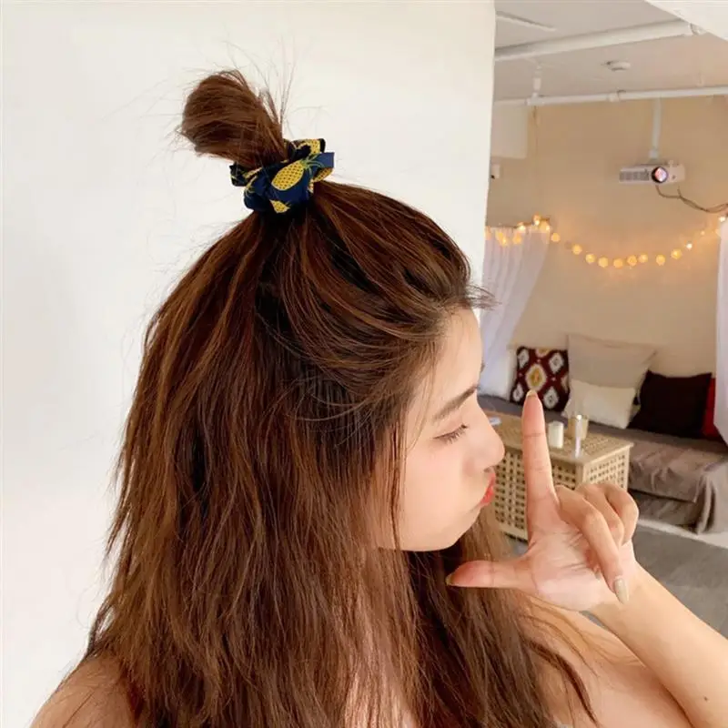 

4PCS 2020 New Woman Girls Hair Scrunchy Fashion Pineapple Elastic Hair Tie Ponytail Holder Hair Bands Hair Accessories Headwear