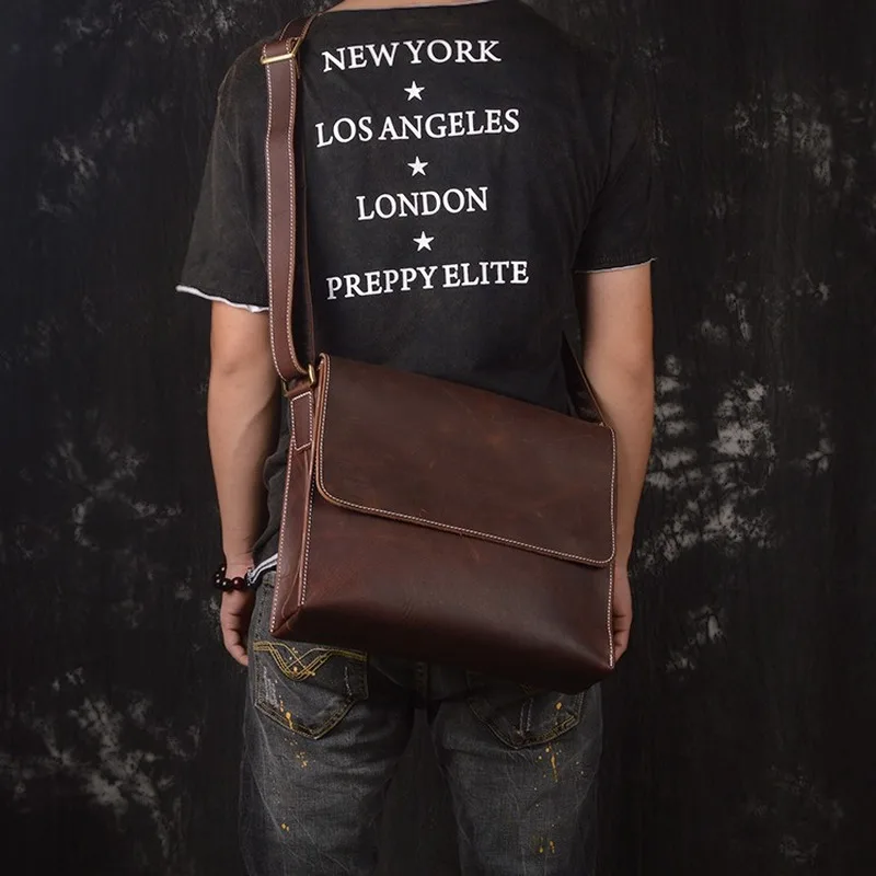 Сумка на плечо новинка первый слой Воловья кожа ручная работа crazy horse