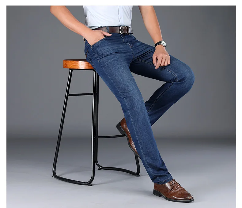 

J2239 -Spring and summer jeans men's loose straight tube men's pants business pants