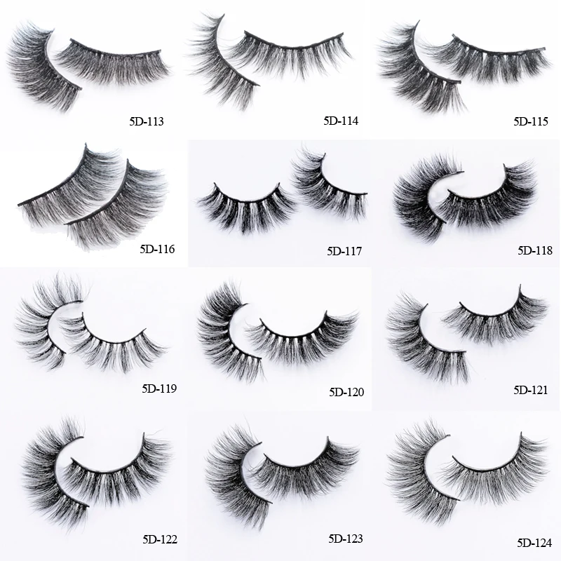Wyuen Natural Eyelashes Extension Nude Makeup Curl False eyelashes Reusable 5D Faux Mink Lashes for 5D-124 | Красота и здоровье