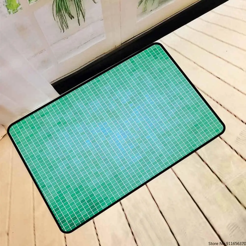 Декоративный коврик для входной двери квадратный мозаичный рисунок с пикселями