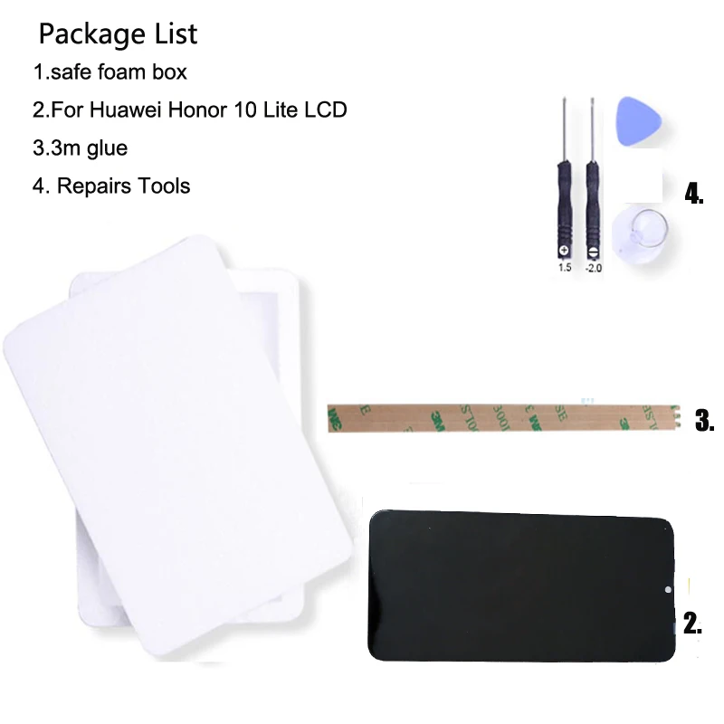 6.21 inch For Huawei Honor 10 Lite HRY-LX1 LCD Display + Touch Screen with Frame Digitizer Assembly Parts | Мобильные телефоны и