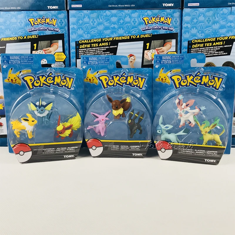 Takara Tomy Pokemon Action Pose Figure 3 Pack - Jolteon Vaporeon Flareon/ Espeon Umbreon Sylveon игрушки подарки для детей |