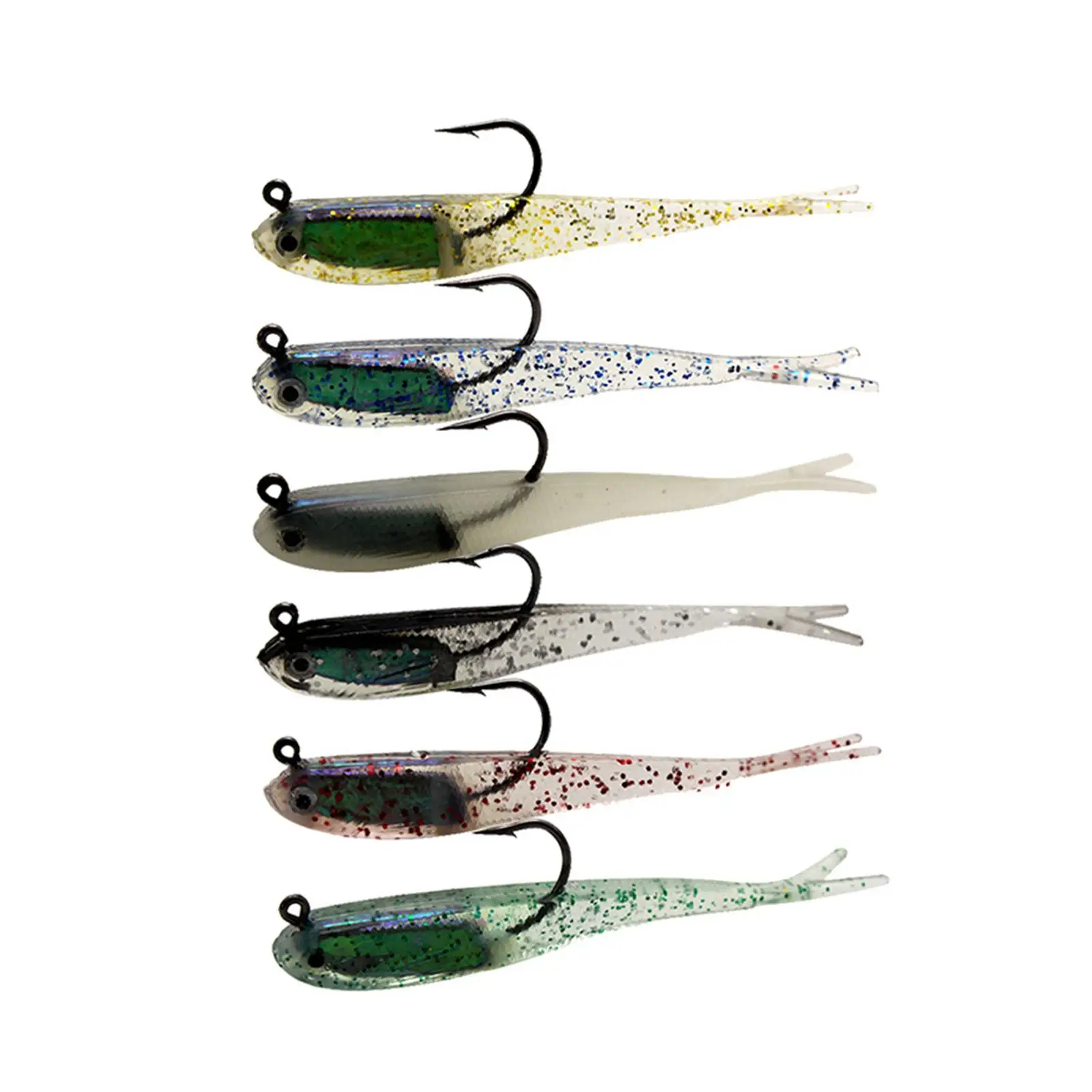 

20Pcs 7.5cm 6g Creative Fork Tail Artificial Soft Baits Supplies Fishing Lures with Hook Fishing Equipment Outdoor