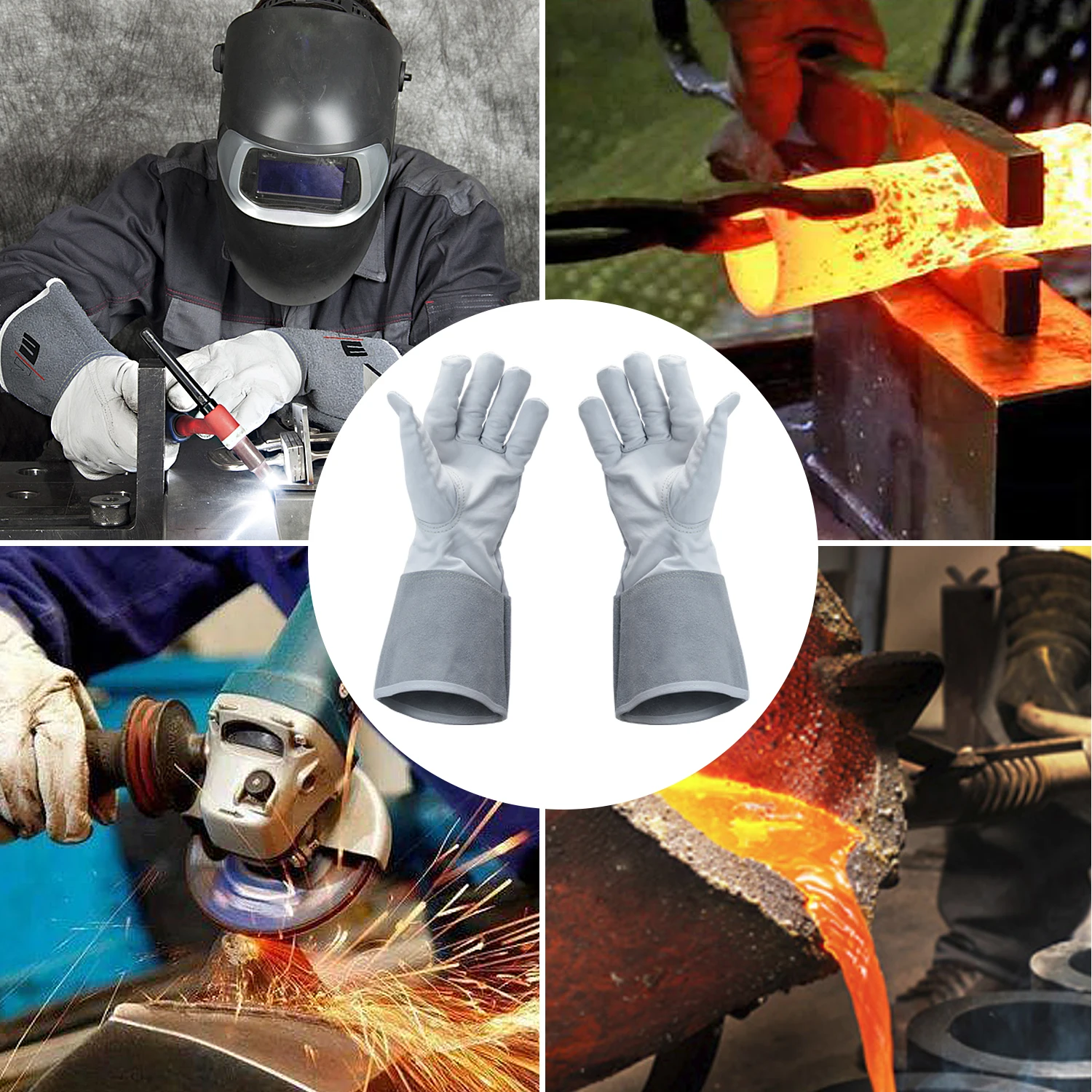 Рабочие перчатки из козьей кожи рабочие защитные для сварки шкуры садовые