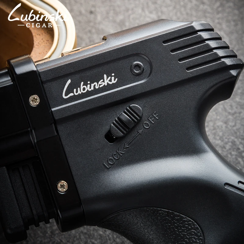 LUBINSKI Бутановая Зажигалка для сигар одиночный фонарь струйная сигаретная