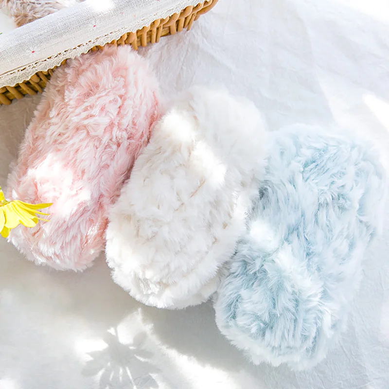 Fluffy Plush Soft Smooth Thick Knitting Yarn Multicolor Hand-Woven Crochet Faux Fur Thread For DIY Baby Warm Hat Scarf Sweater
