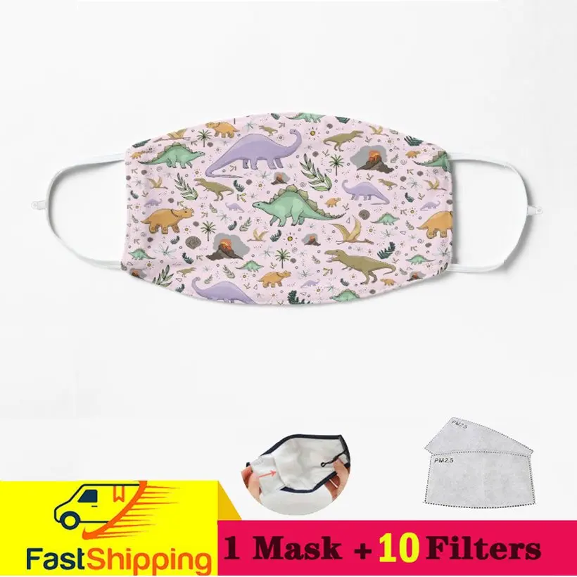 

Dinosaurs in Pink Dinosaurs! Under the Sea Washable Facemask Half Face Mark Hiphop Cospaly Party Washable Mascarilla
