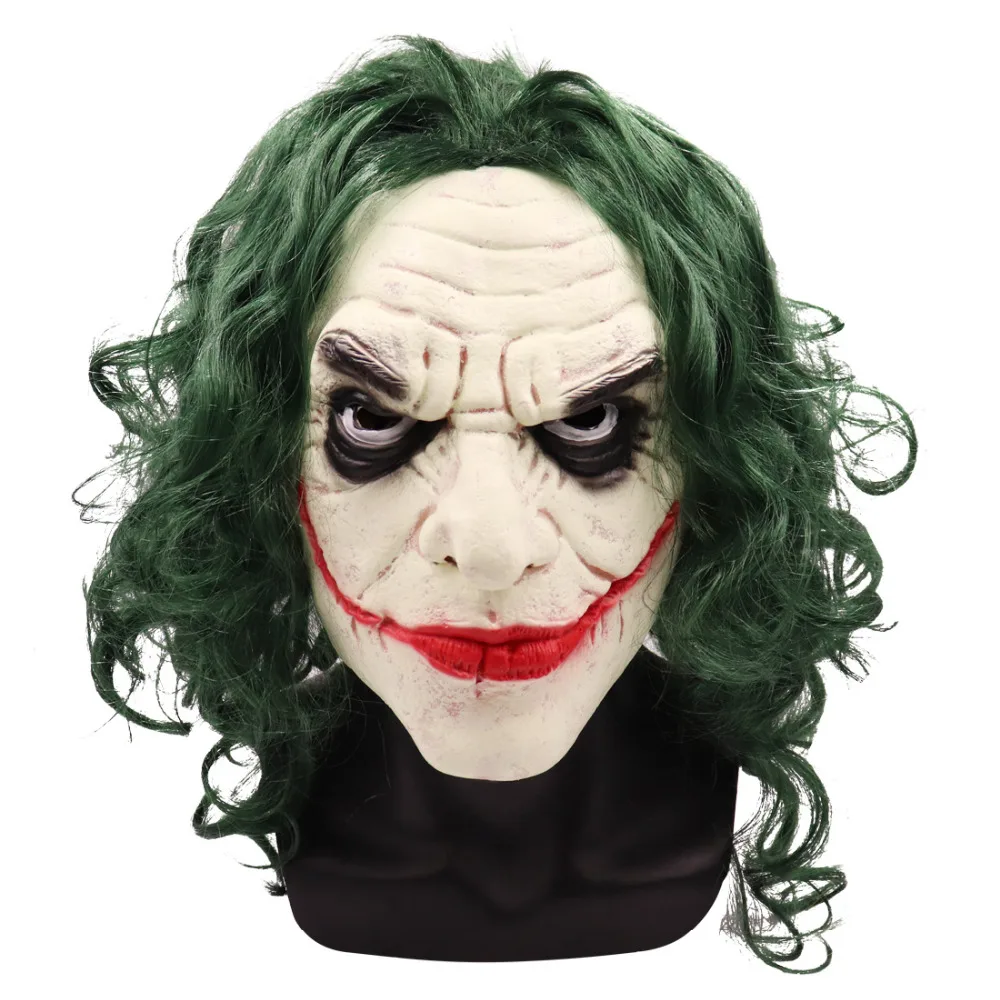 New Anime Batman Joker The Dark Knight Cosplay Mask Clown Horror Scary Helmet Latex Masks Party Halloween Carnival Props