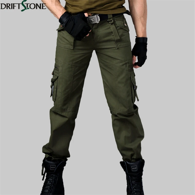 

Брюки-карго мужские, из чистого хлопка, с несколькими карманами, армейские, военные, тактические, спортивные, дышащие, большого размера