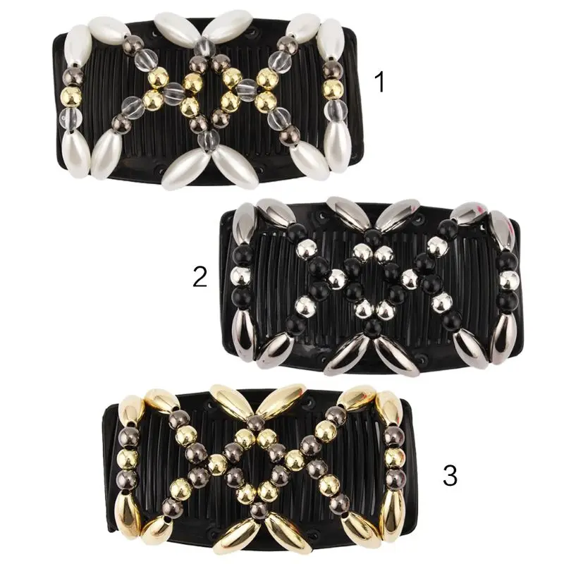 Женская эластичная Заколка булочка ручной работы двойная Волшебная расческа для