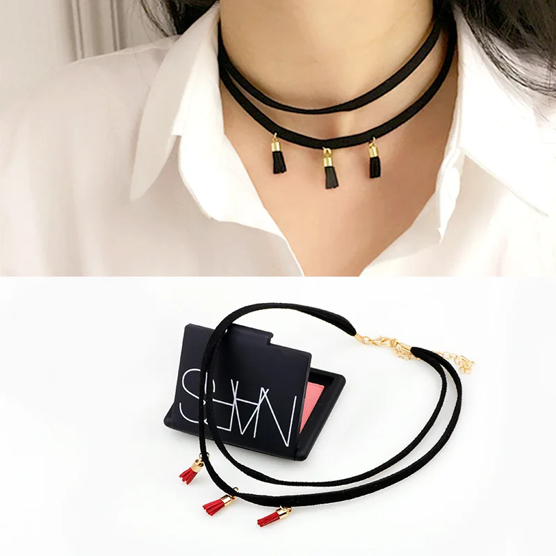 Новинка 2019 ожерелье из ультрафибры для шеи короткое до ключиц