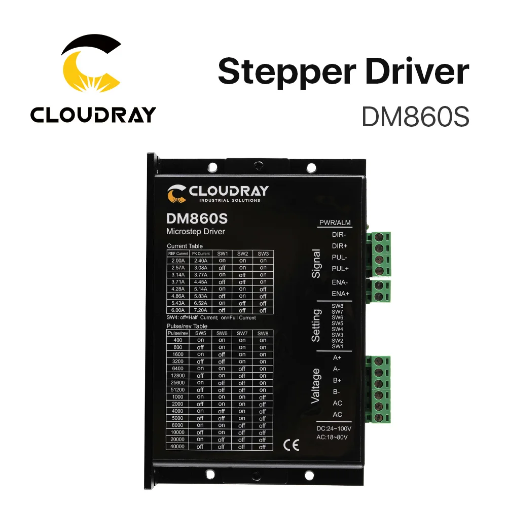Cloudray 2-фазный шаговый драйвер DM860S поставить Напряжение 18-80VAC& 24-100VDC Выход 2,4-7.2A ток